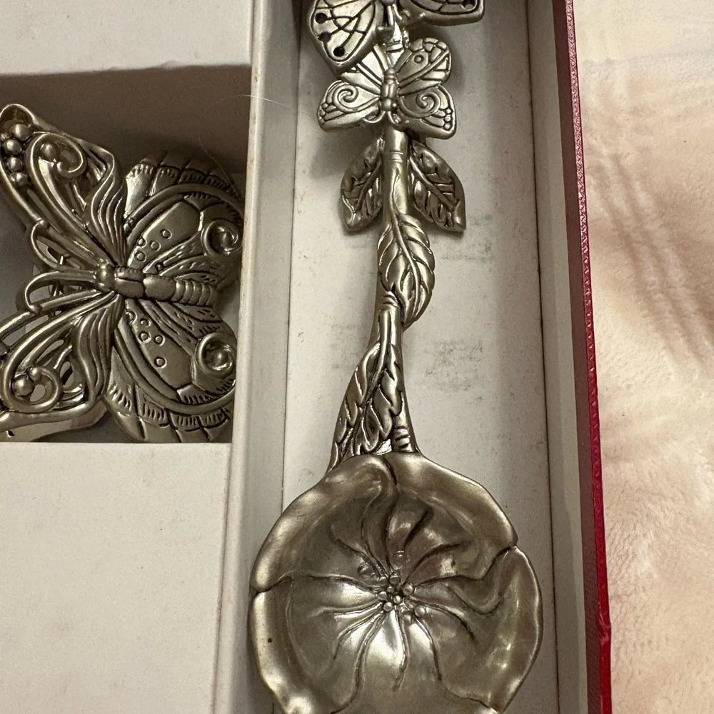 Neiman Marcus Butterfly Coffee Measuring Spoon and Clip Holder Authur Court - Picture 3 of 12